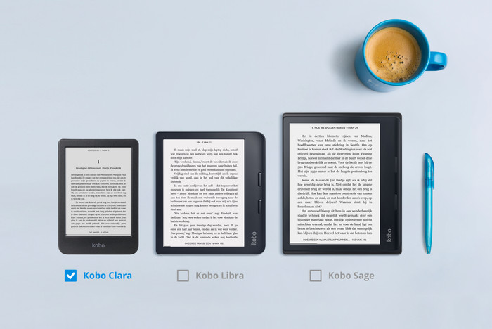 Kobo Clara BW Black + BlueBuilt Book Case Black visual Coolblue 1