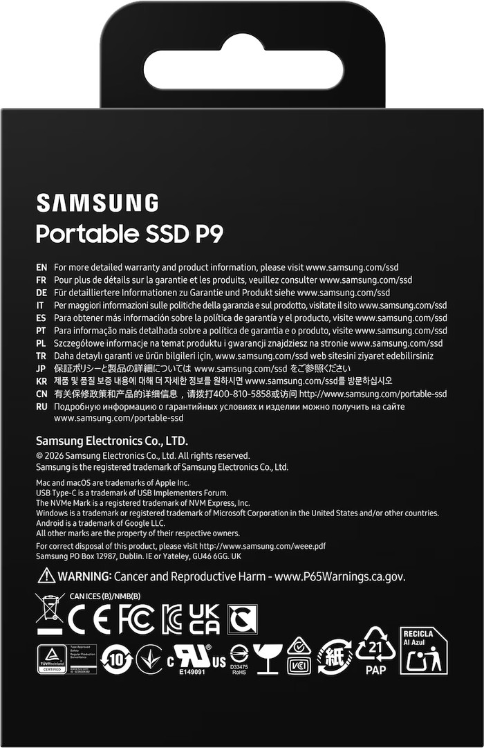 Samsung P9 Portable SSD 8TB verpakking