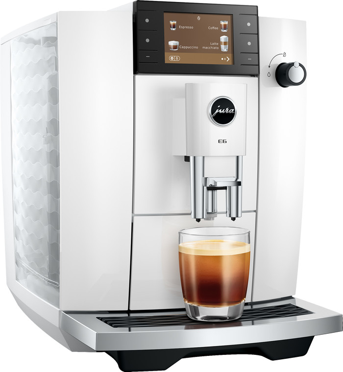 JURA E6 Piano White (ED) linkerkant