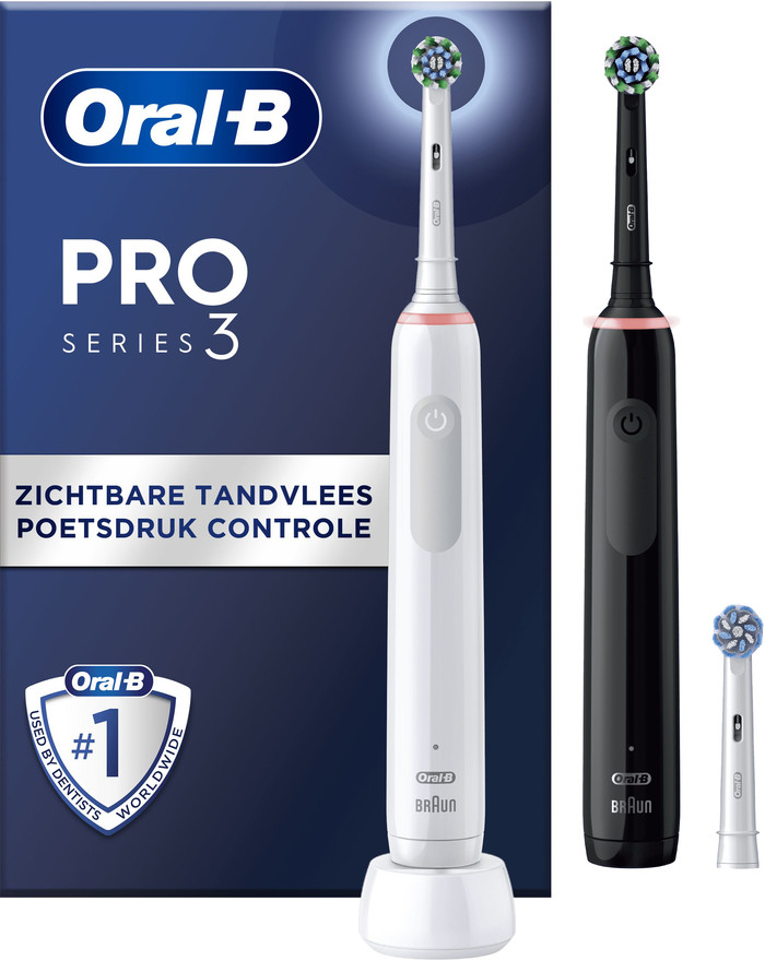 Oral-B Pro Serie 3 Zwart en Wit Duo Pack detail