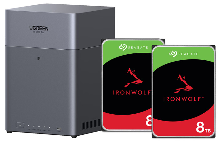 UGREEN NASync DH4300 Plus + Seagate Ironwolf 8TB Duo Pack Main Image