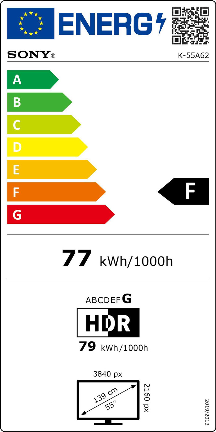 Sony Bravia 6 55" OLED (2026) energielabel