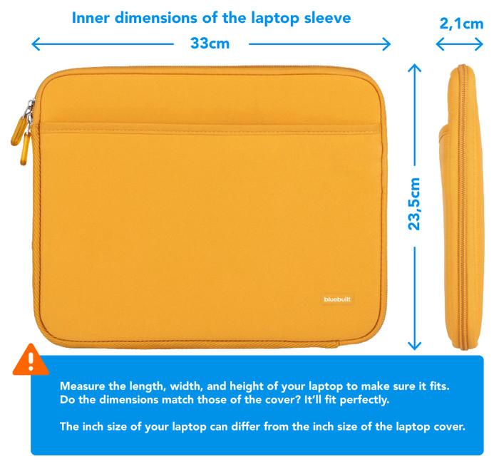 BlueBuilt Laptop Sleeve Width 33cm 14 inches S Yellow visual Coolblue 1