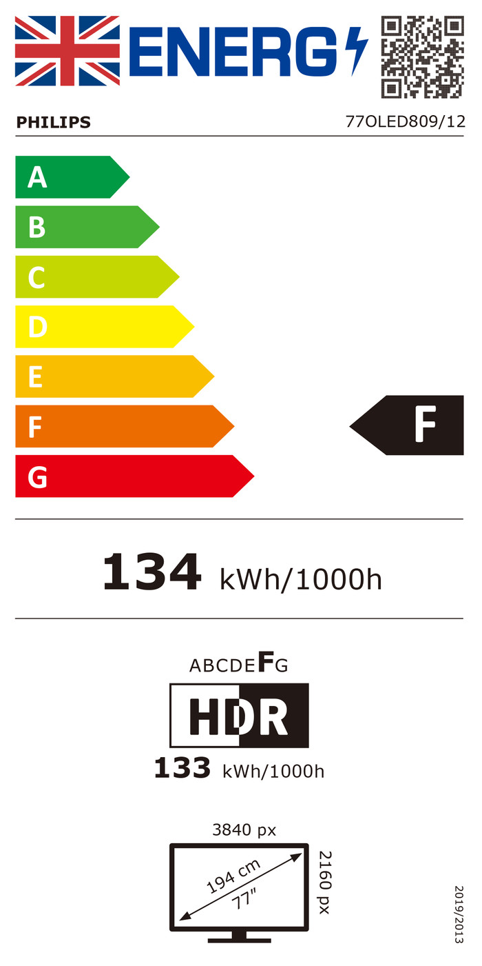 Philips 77OLED809 - Ambilight (2024) energy label
