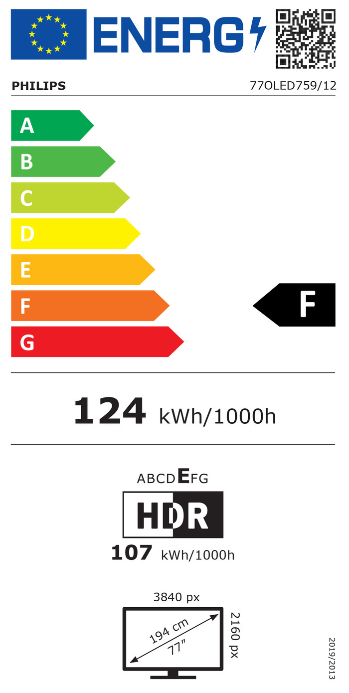 Philips 77OLED759 - Ambilight (2024) energielabel