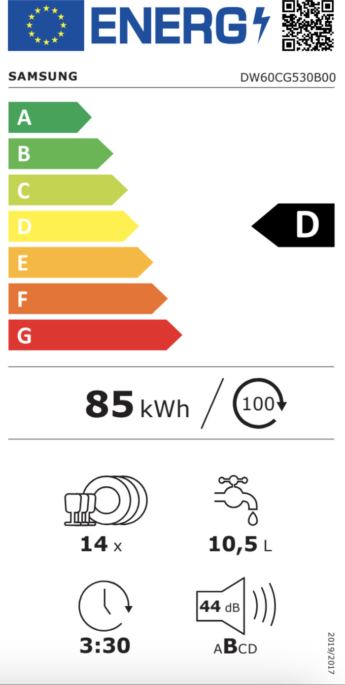 Samsung DW60CG530B00ET energielabel