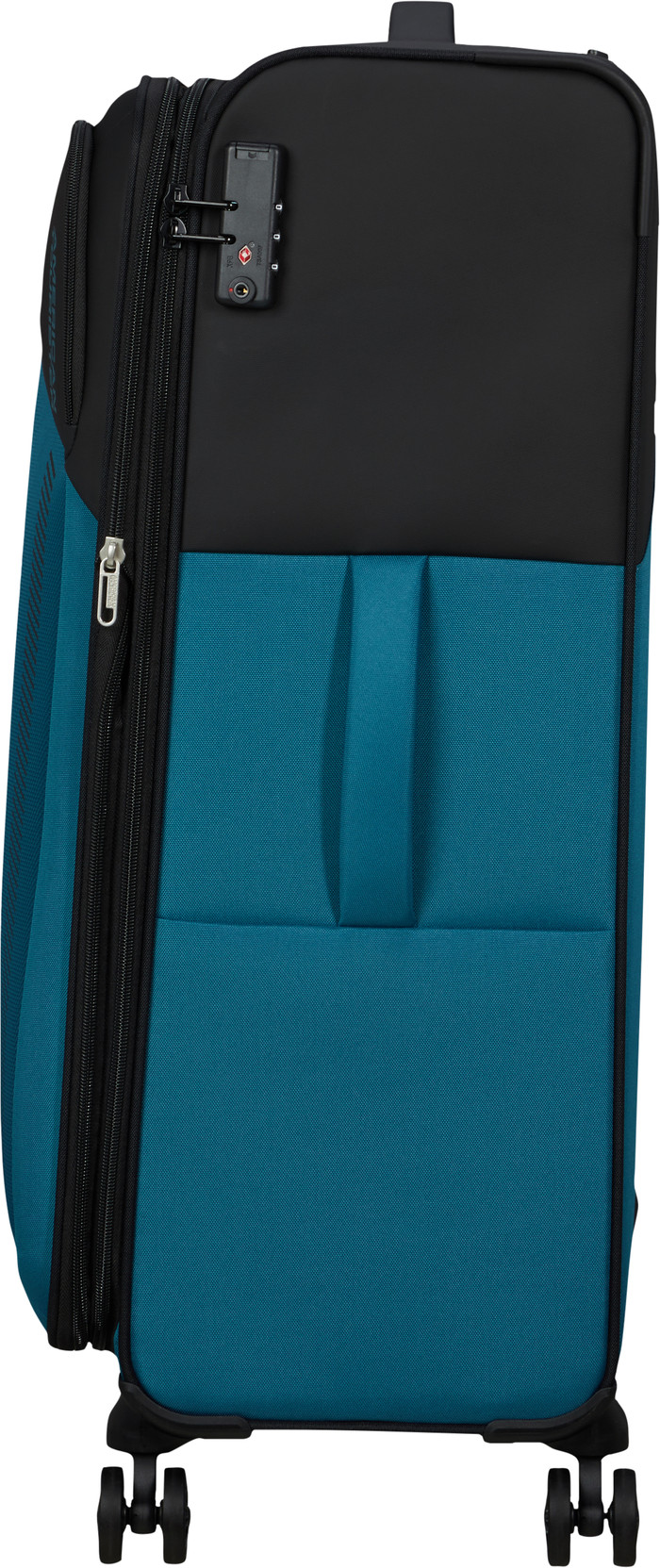 American Tourister Daring Dash Expandable Spinner 77cm Black/Blue right side