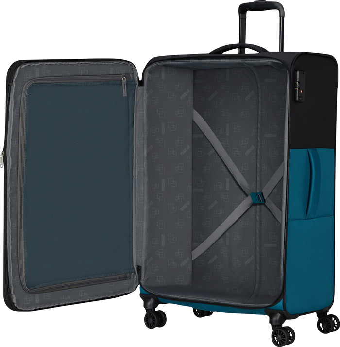 American Tourister Daring Dash Expandable Spinner 77cm Black/Blue inside