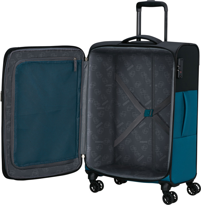 American Tourister Daring Dash Expandable Spinner 66cm Black/Blue inside