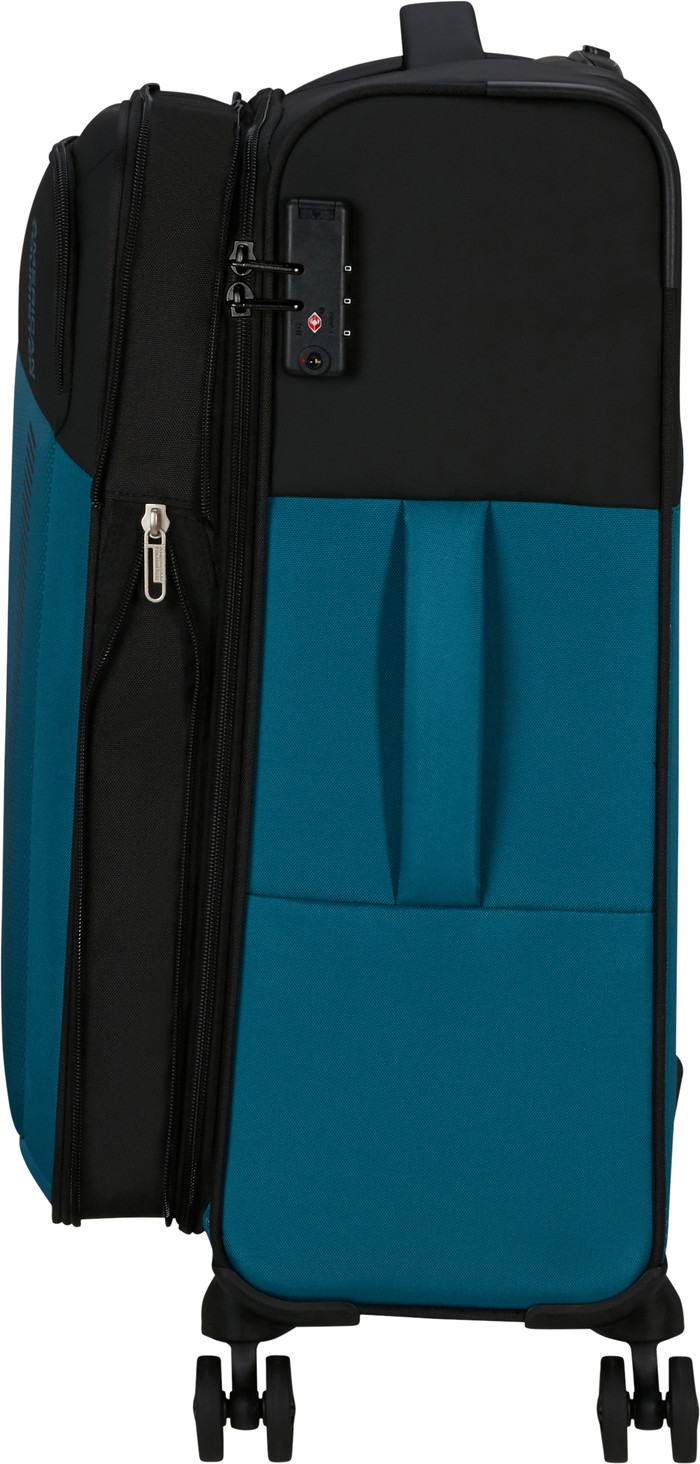 American Tourister Daring Dash Expandable Spinner 66cm Black/Blue right side