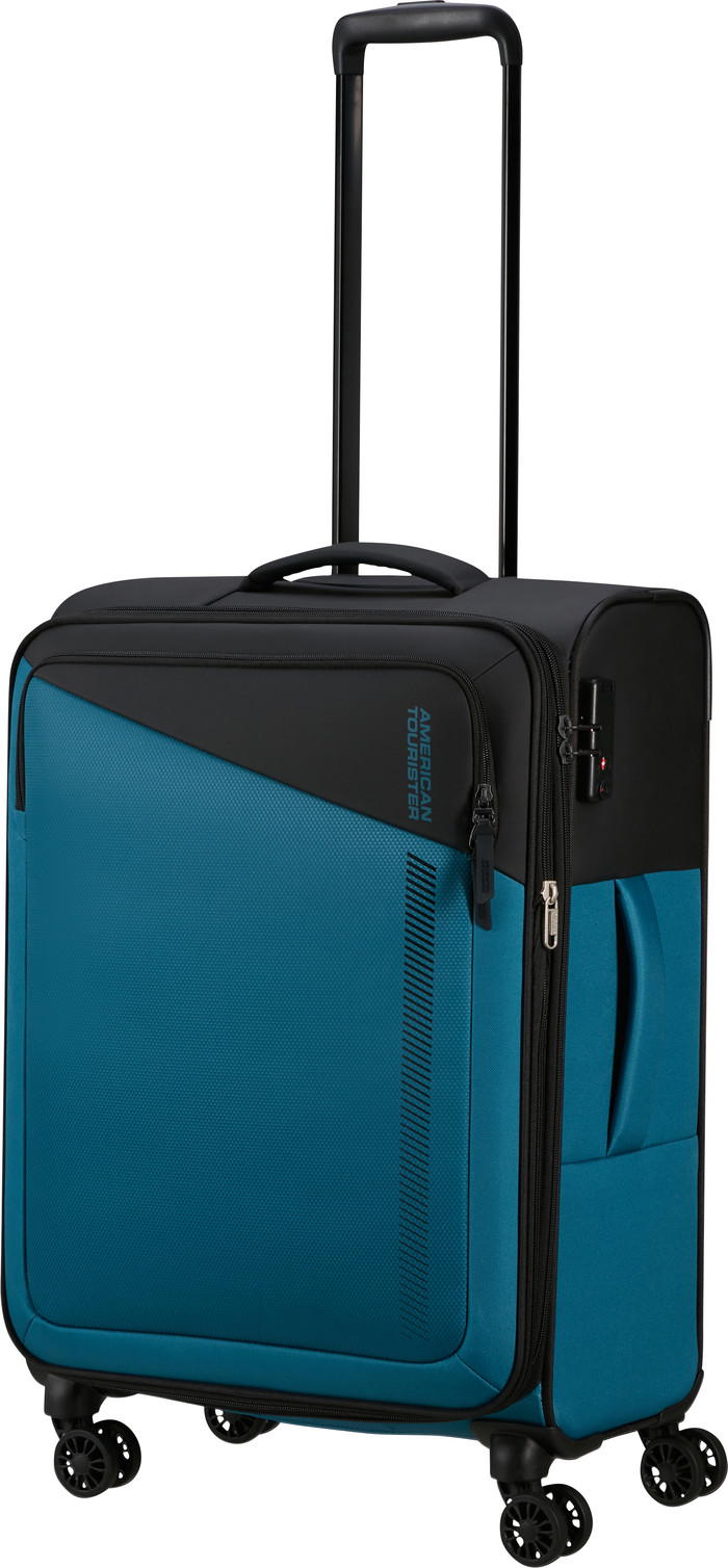 American Tourister Daring Dash Expandable Spinner 66cm Black/Blue front
