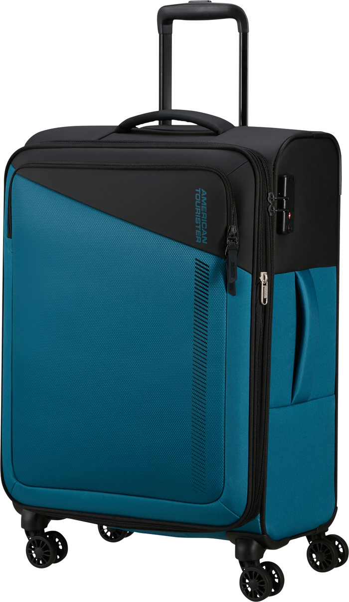 American Tourister Daring Dash Expandable Spinner 66cm Black/Blue front