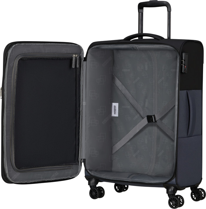 American Tourister Daring Dash Expandable Spinner 66cm Black/Grey inside