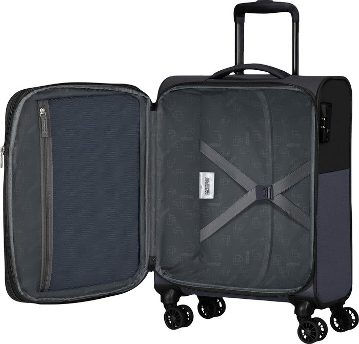 American Tourister Daring Dash Expandable Spinner 55cm Black/Grey inside
