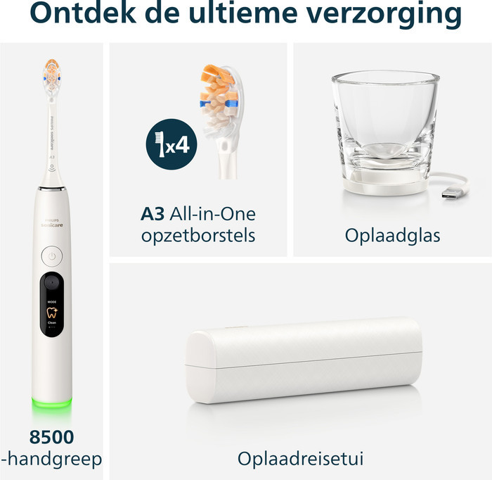 Philips Sonicare Series 8500 HX8515/11 Wit accessoire