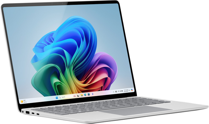 Microsoft Surface Laptop Copilot+ PC 13.8 Snapdragon X Plus / 16GB / 512GB Platinum linkerkant