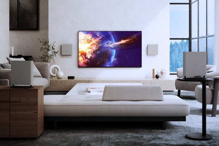 Sony 75" Bravia 9 4K QLED XR Mini-led (2024) + Sony Bravia Theatre Bar 9 product in gebruik