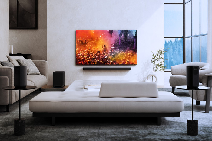 Sony 75" Bravia 9 4K QLED XR Mini-led (2024) + Sony Bravia Theatre Bar 9 product in gebruik