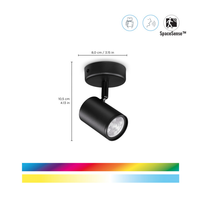 WiZ 1 spot Imageo black - Colored and White light - GU10 visual supplier