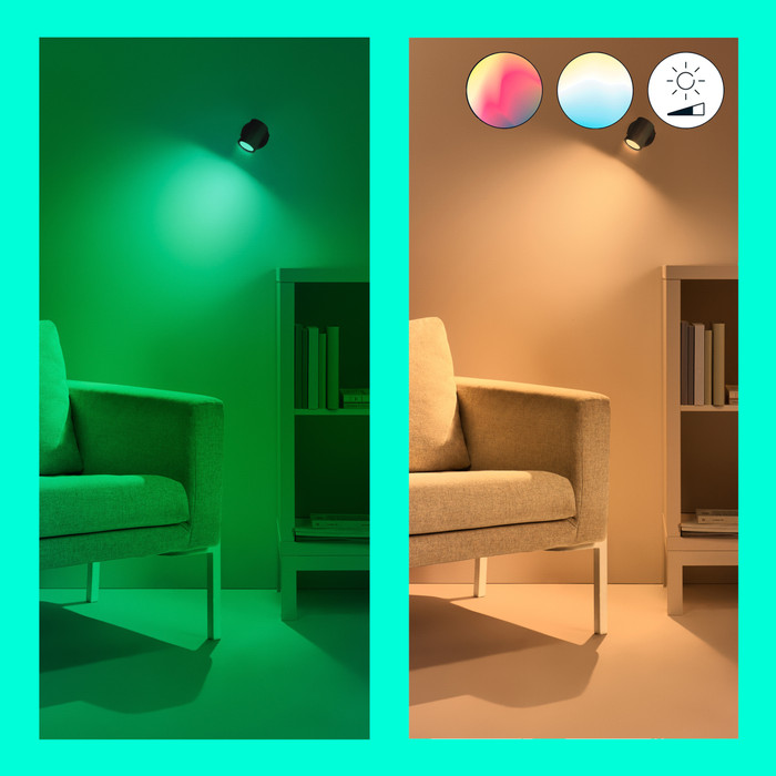 WiZ 1 spot Imageo black - Colored and White light - GU10 visual supplier