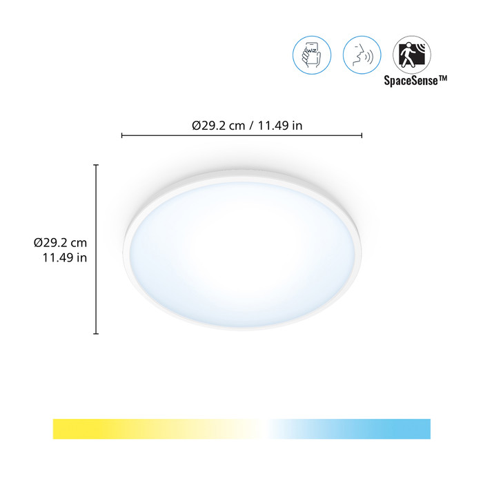 WiZ Ceiling Lamp SuperSlim - All Shades of White Light - White visual supplier
