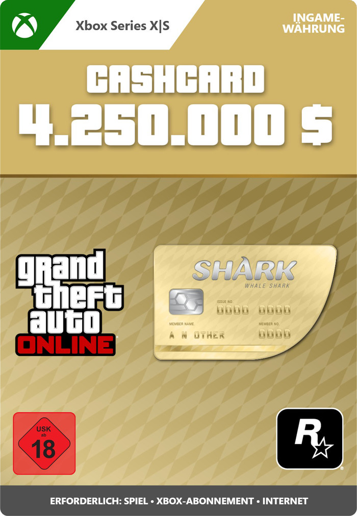 GTA Online: Whale Shark Cash Card Xbox Series X|S - Digitaal voorkant