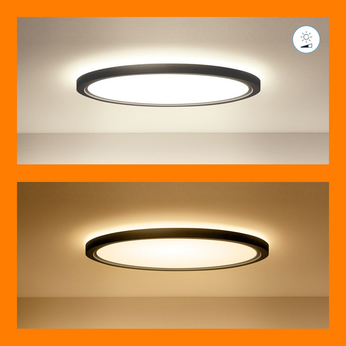 WiZ Ceiling Lamp - SuperSlim - Black - Colored and White Light visual supplier