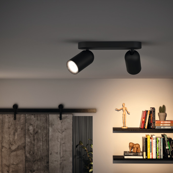 Philips Pongee Mounted Spot Light - 2 Spot Lights - Black visual supplier