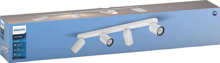 Philips Pongee Mounted Spot Light - 4 Spot Lights - White packaging