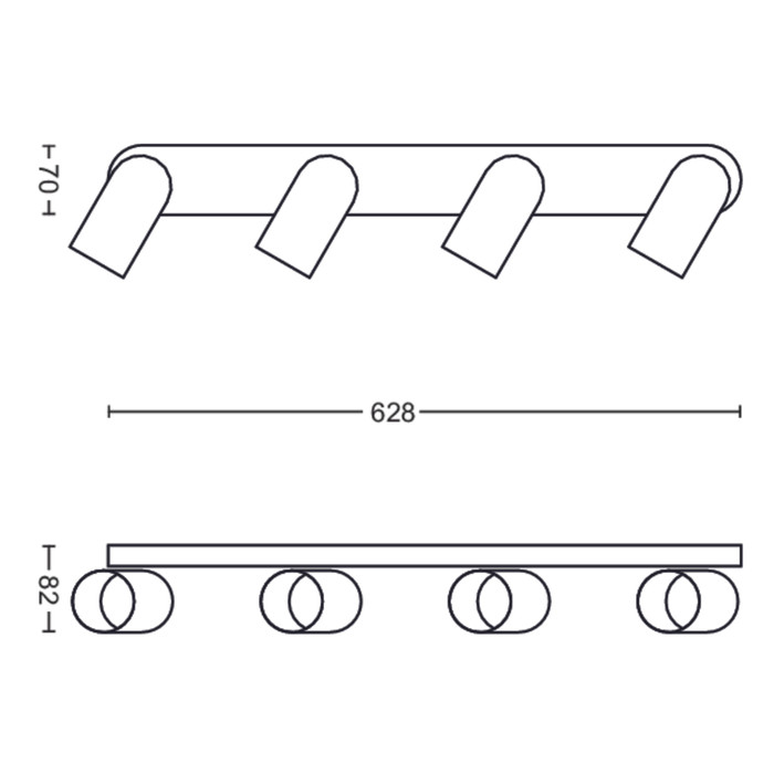 Philips Pongee Mounted Spot Light - 4 Spot Lights - White visual supplier