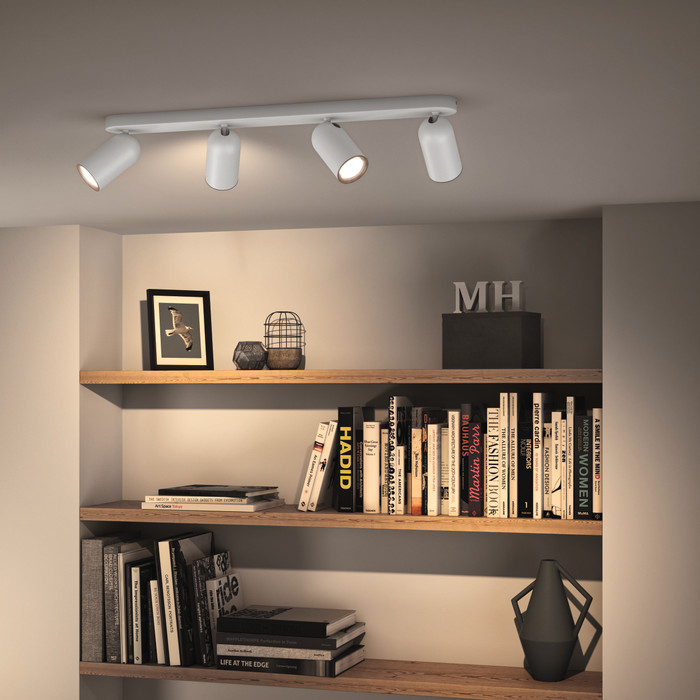 Philips Pongee Mounted Spot Light - 4 Spot Lights - White visual supplier