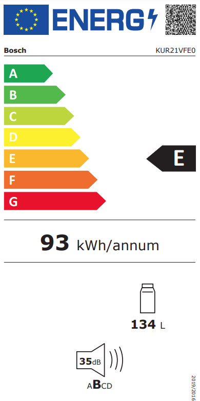 Bosch KUR21VFE0 energy label