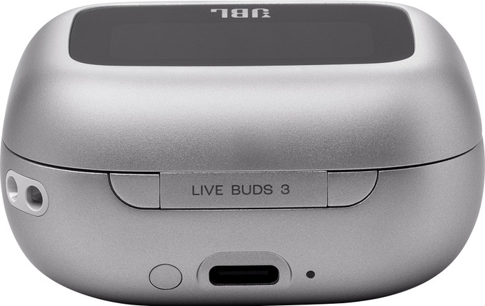 JBL Live Buds 3 Zilver achterkant