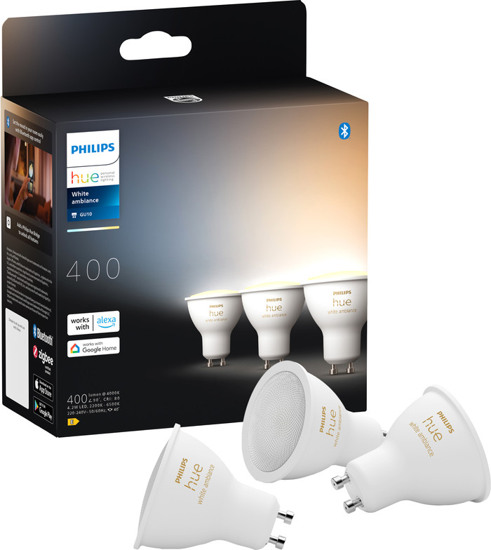 Philips Hue White Ambiance GU10 18-pack front