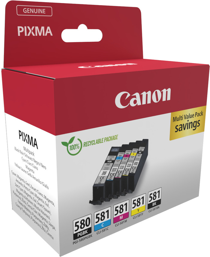 Canon PIXMA TR7650 + 1 set extra cartridges linkerkant