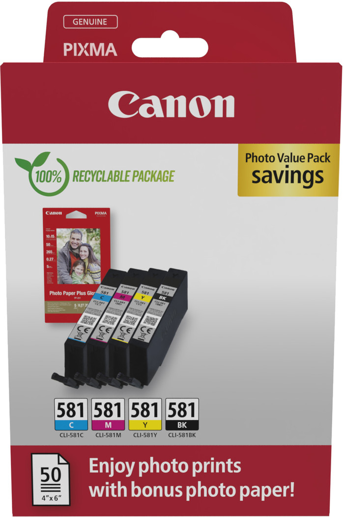 Canon CLI-581 Cartridges Combo Pack Main Image