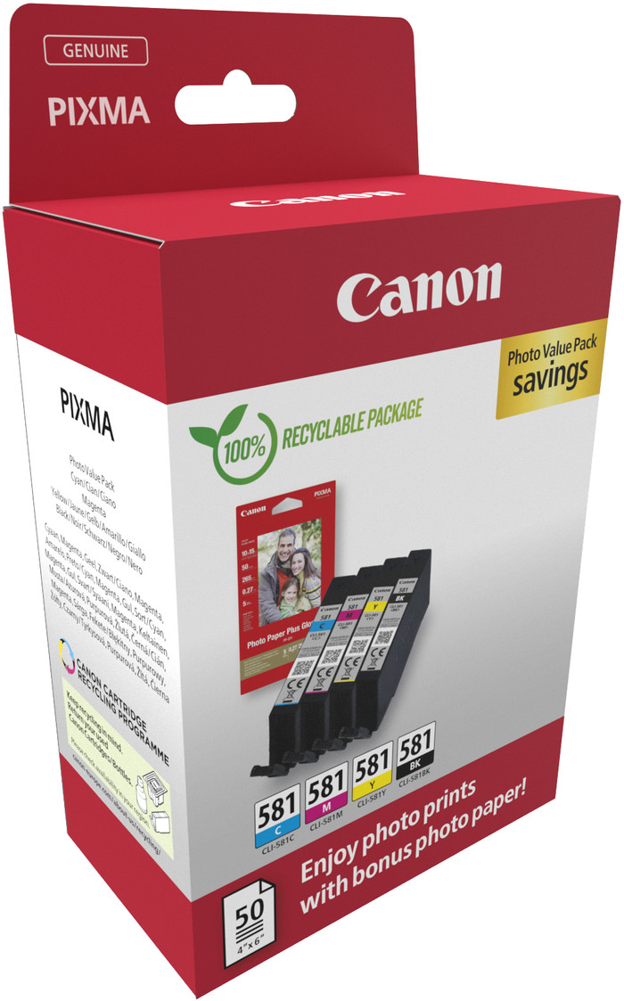 Canon CLI-581 Cartridges Combo Pack linkerkant
