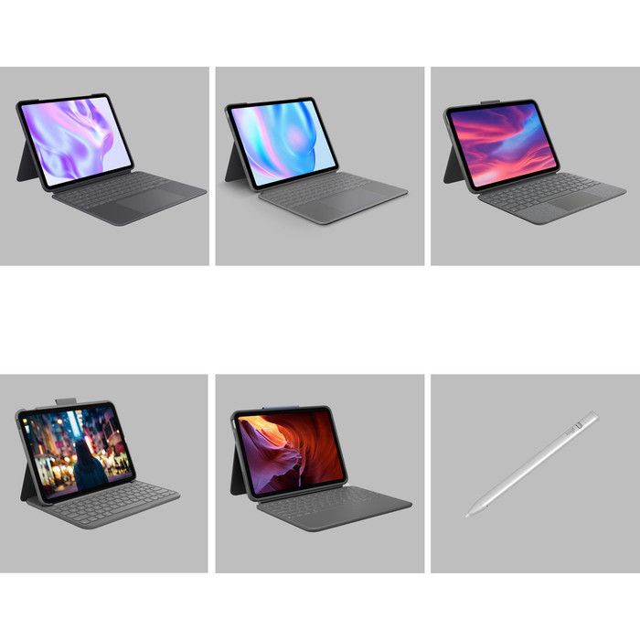Logitech Combo Touch Apple iPad Pro 11" (2025/2024) Toetsenbord Hoes QWERTY Grijs visual leverancier