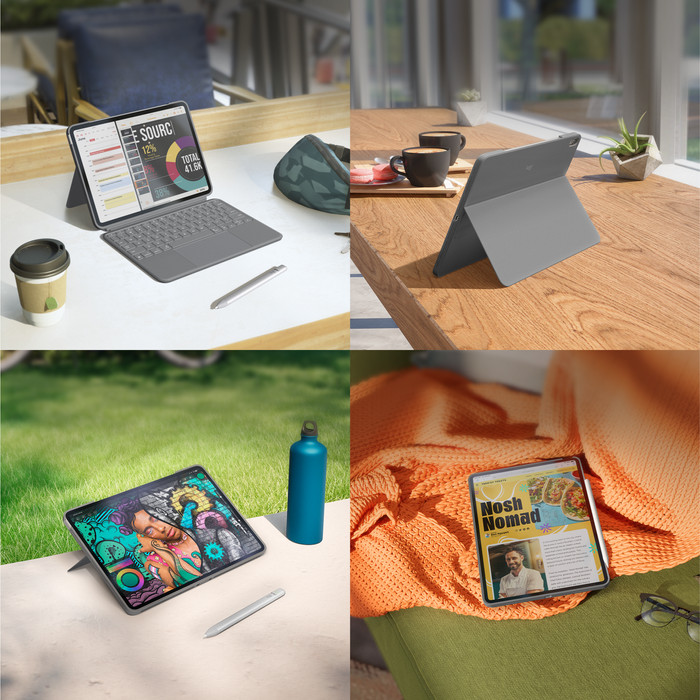 Logitech Combo Touch Apple iPad Air 11 Zoll (2025/2024) Tastaturhülle QWERTZ Grau visueller lieferant