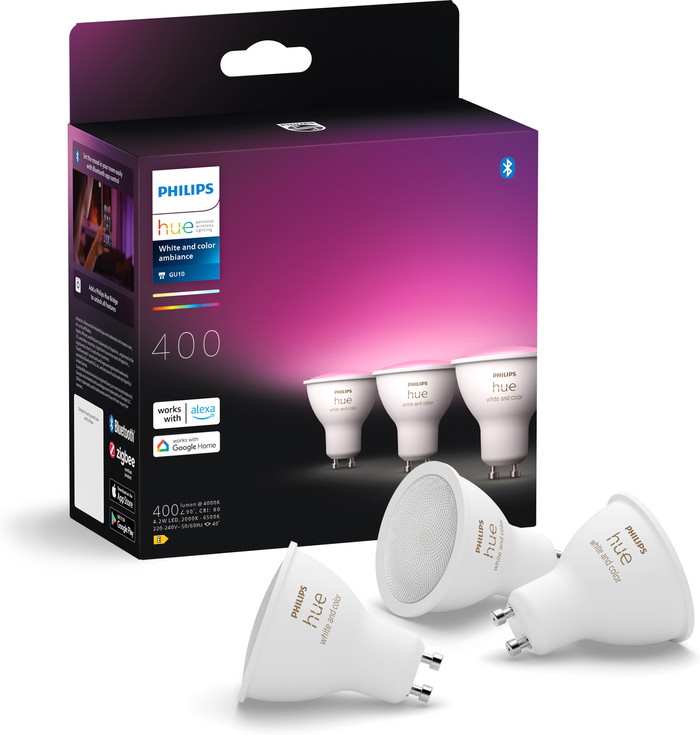 Philips Hue White and Color GU10 18-pack front