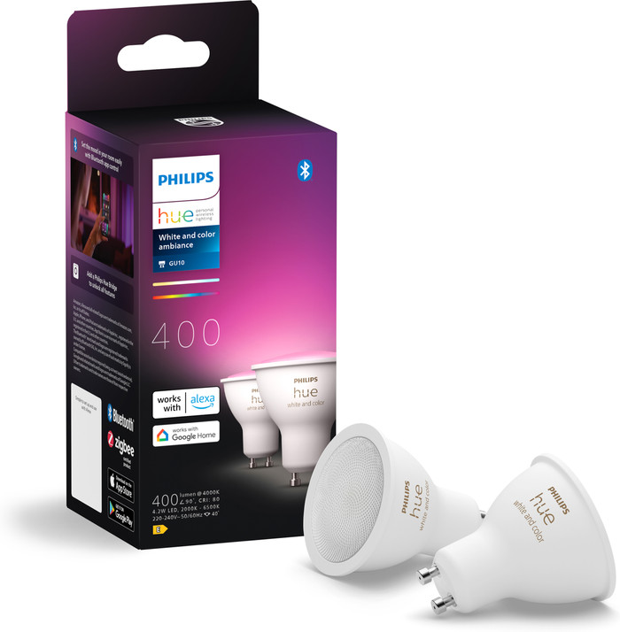 Philips Hue White and Color GU10 2-pack voorkant