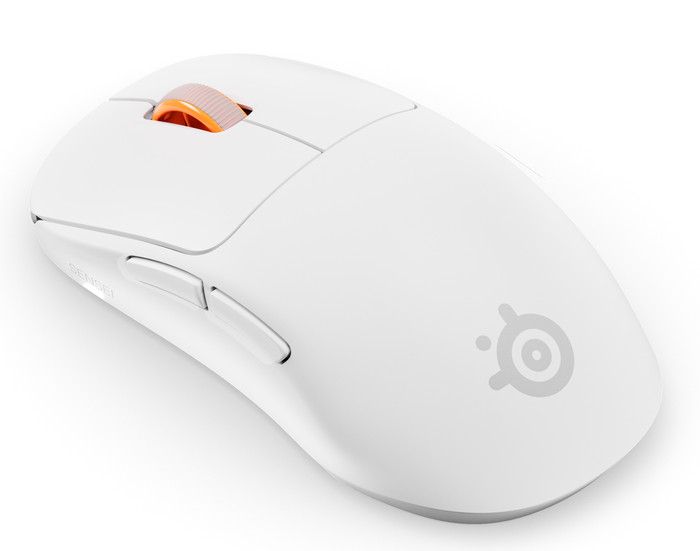 SteelSeries Sensei Pro WL Mini Draadloze Gaming Muis Wit linkerkant