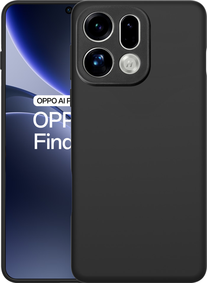 Just in Case Rugged Oppo Find X9 Back Cover Zwart voorkant