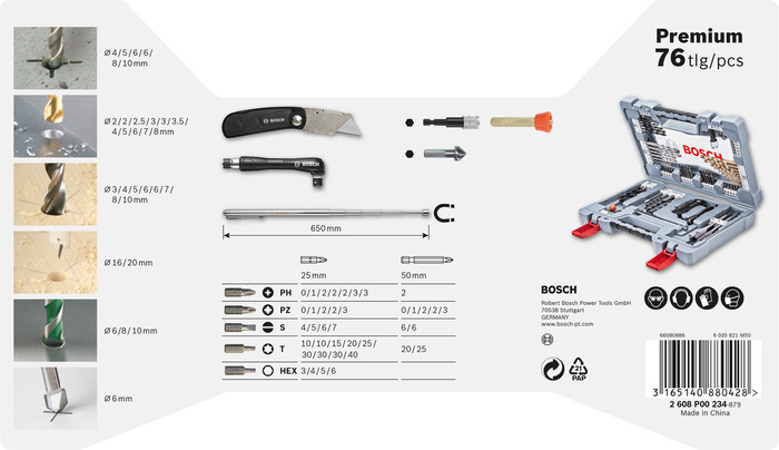 Bosch Premium X-Line 76-piece Drill Bit and Screwdriver Bit Set visual supplier