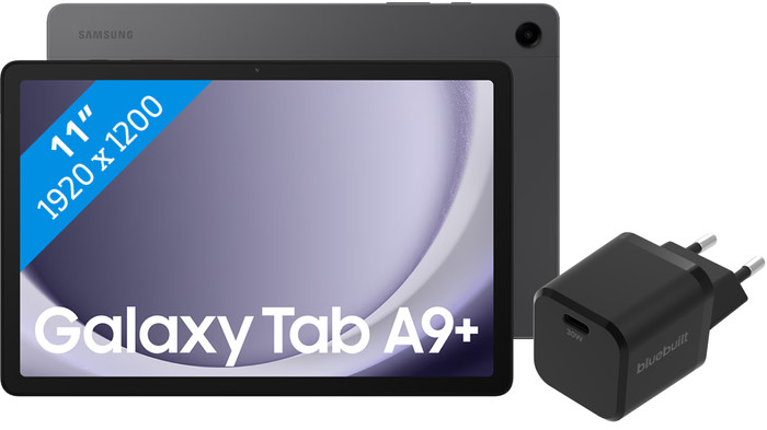 Samsung Galaxy Tab A9 Plus 11 inch 128GB Wifi Grijs + BlueBuilt Oplader Main Image