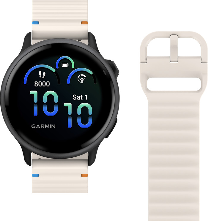 Just in Case Siliconen Bandje Crème voor Garmin Vivoactive 6 / 5 detail