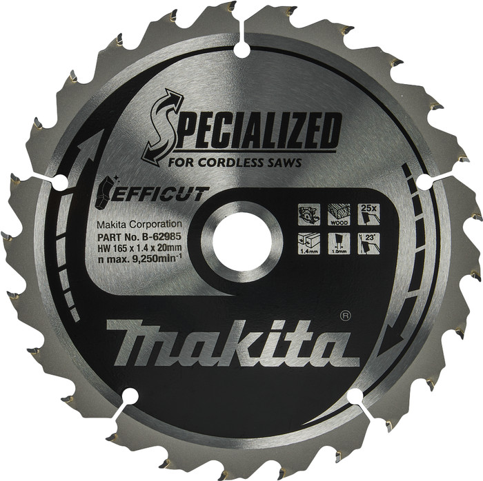 Makita Circular Saw Blade Wood Efficut 165x20x1.4 25T Main Image