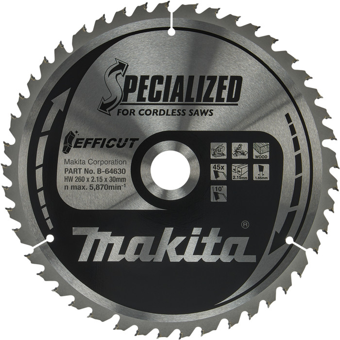 Makita Afkortzaagblad Hout Efficut 260x30x2,15 45T Main Image