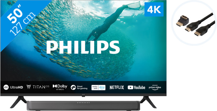 Philips 50PUS7009 + Soundbar + Hdmi kabel Main Image