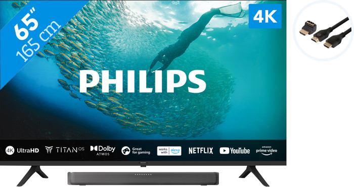 Philips 65PUS7009  + Soundbar + Hdmi kabel Main Image
